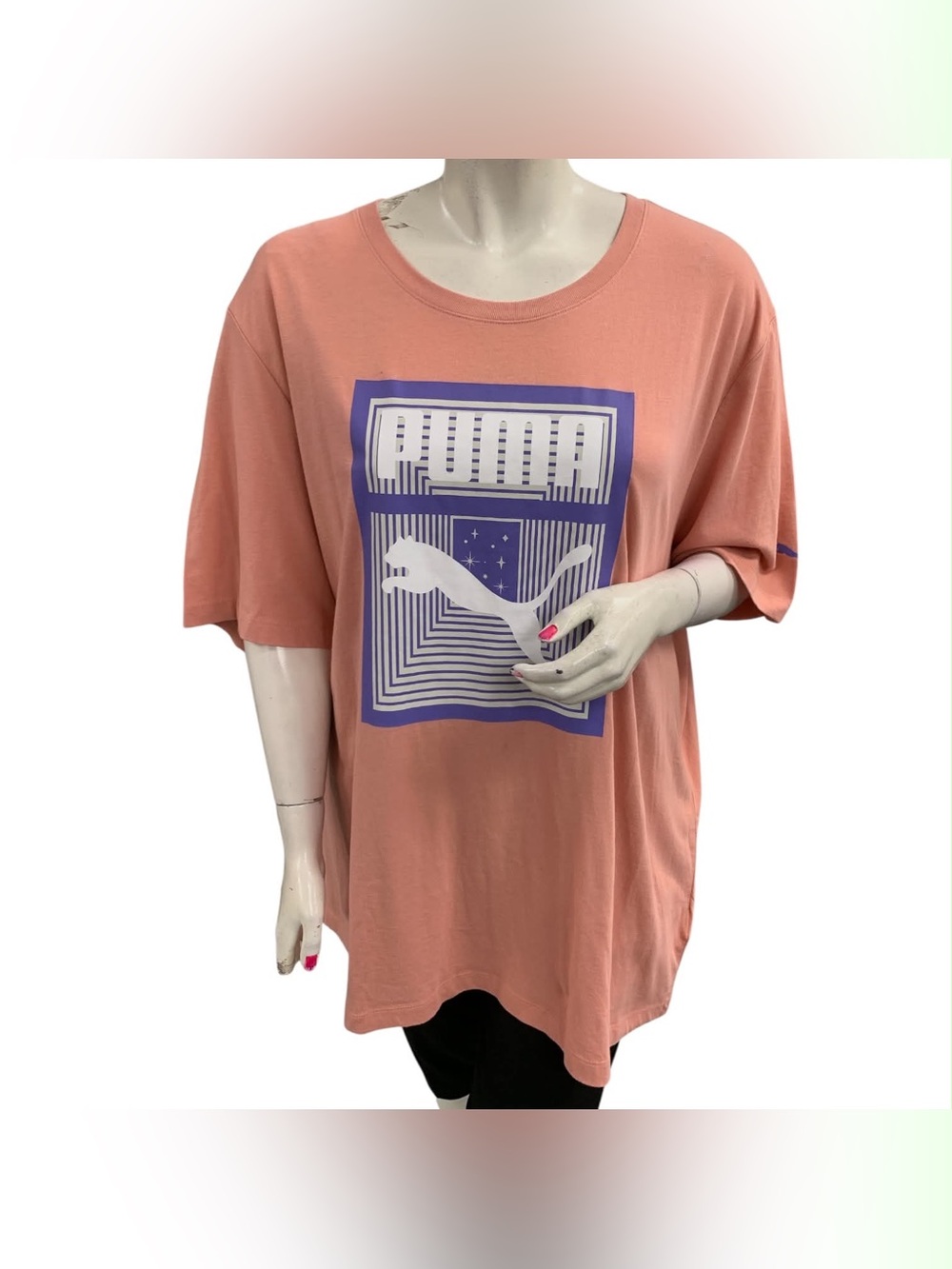 Puma NWT Peach Tee with Purple Logo Graphic Size 4X